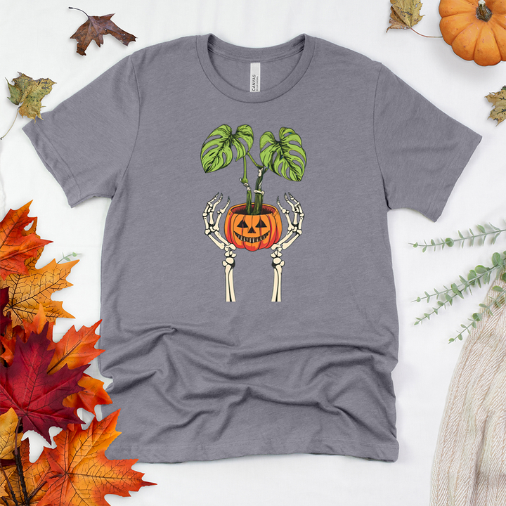 skeleton hands monstera unisex tee