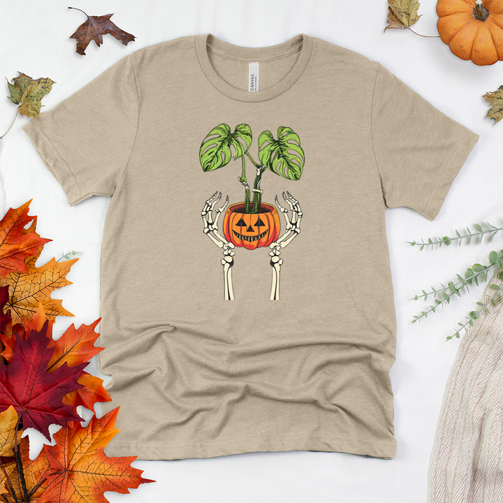 skeleton hands monstera unisex tee