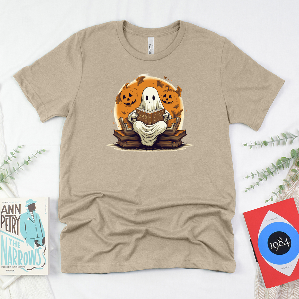 ghostly book nook unisex tee