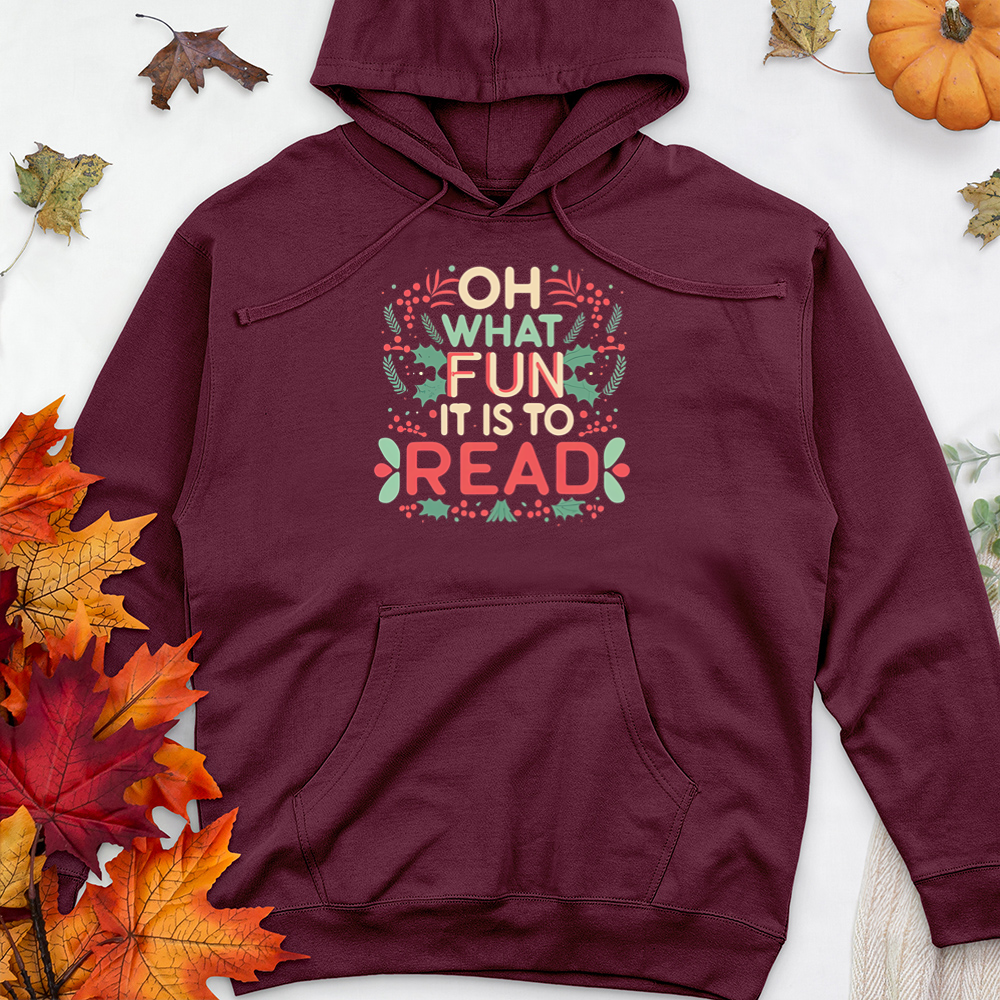 oh what fun text premium hooded sweatshirt