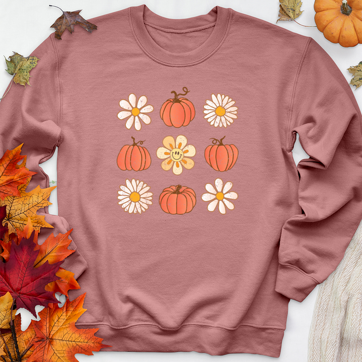 flower pumpkins premium crewneck sweatshirt