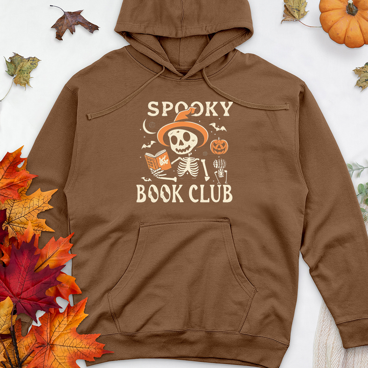 spooky book club skeleton unisex hooded sweatshirt