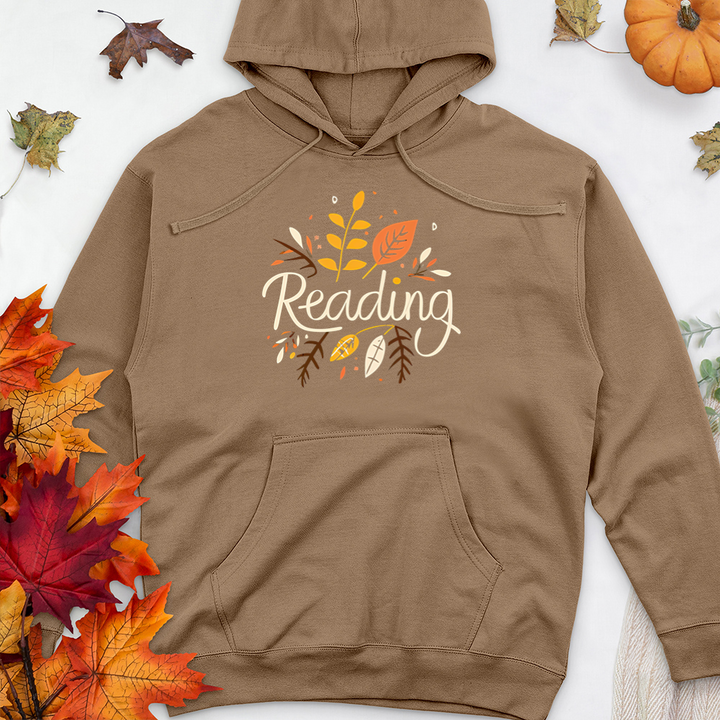 reading fall florals unisex hooded sweatshirt