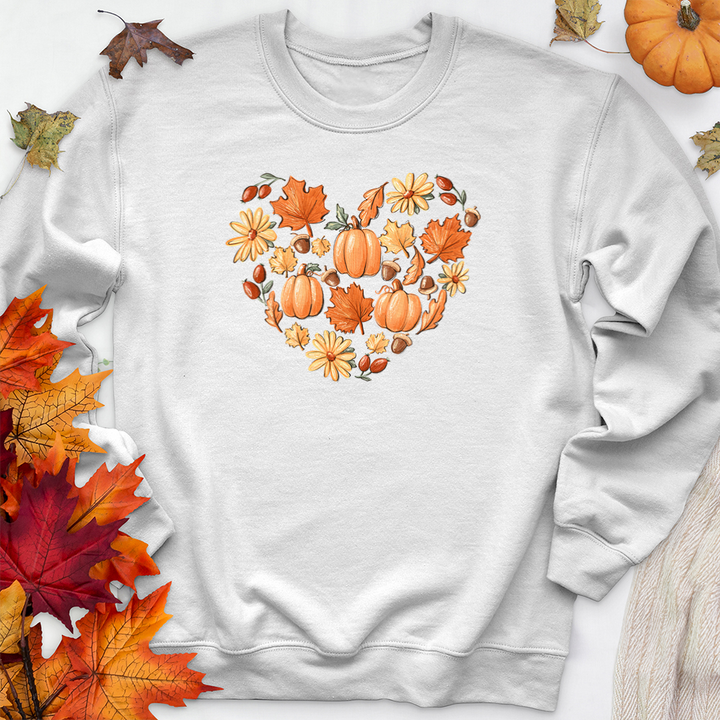 autumnal heart premium crewneck sweatshirt