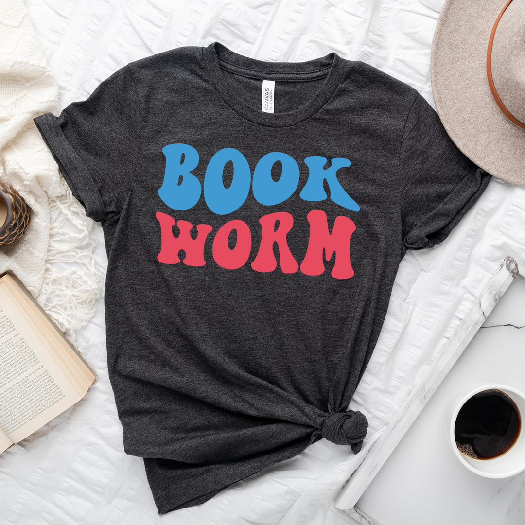 colorful book worm unisex tee