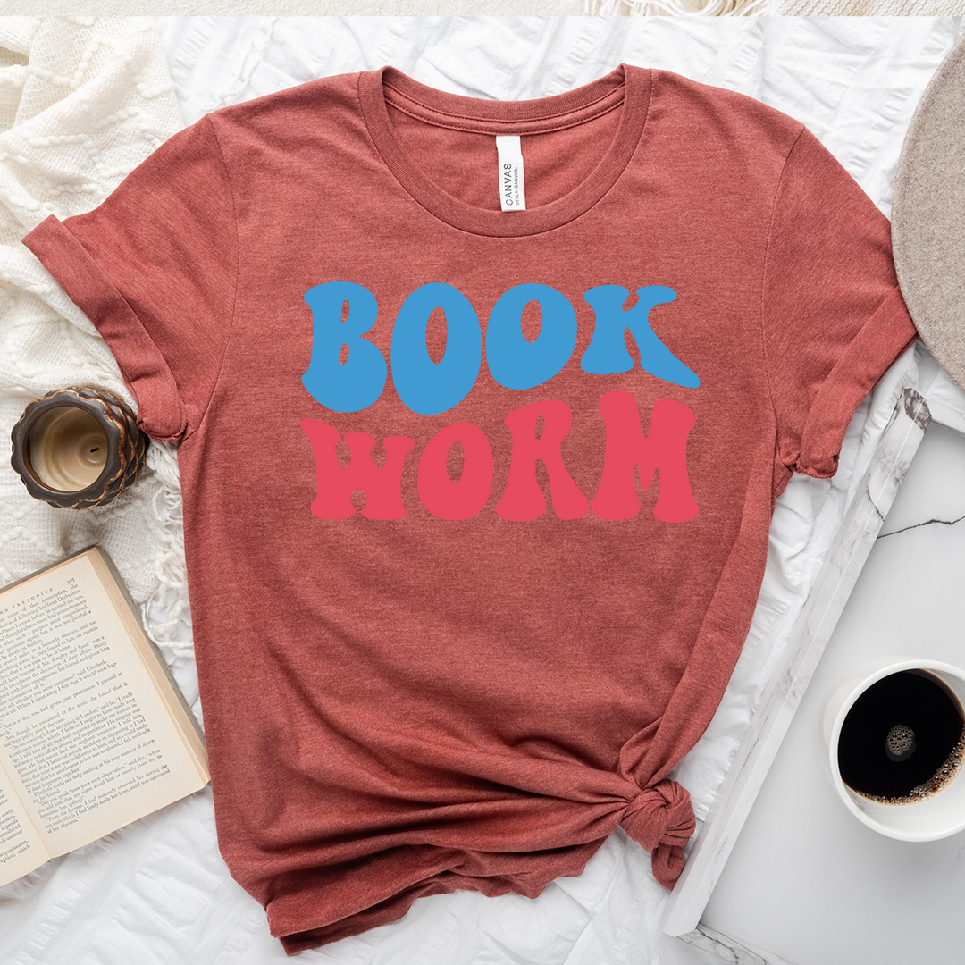 colorful book worm unisex tee