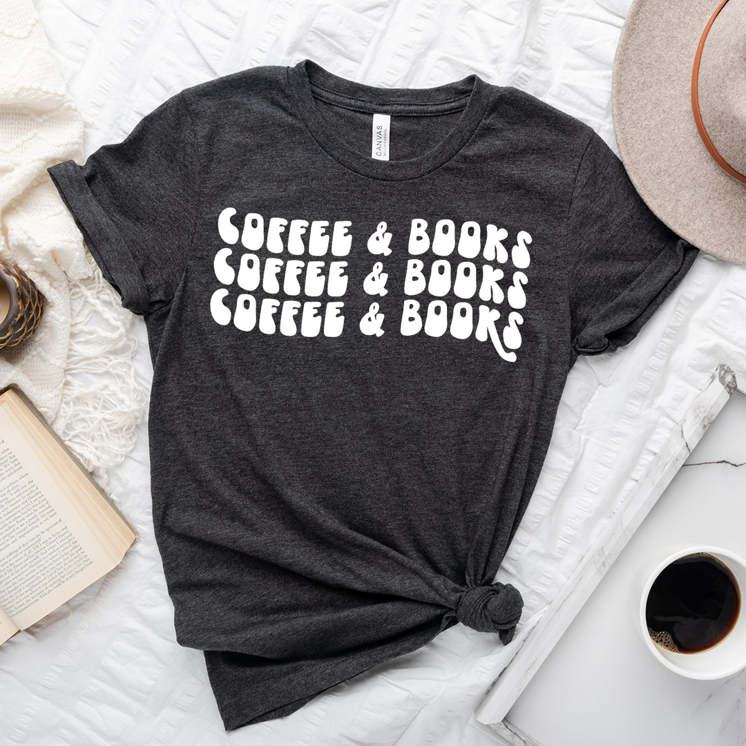 coffee and books unisex tee