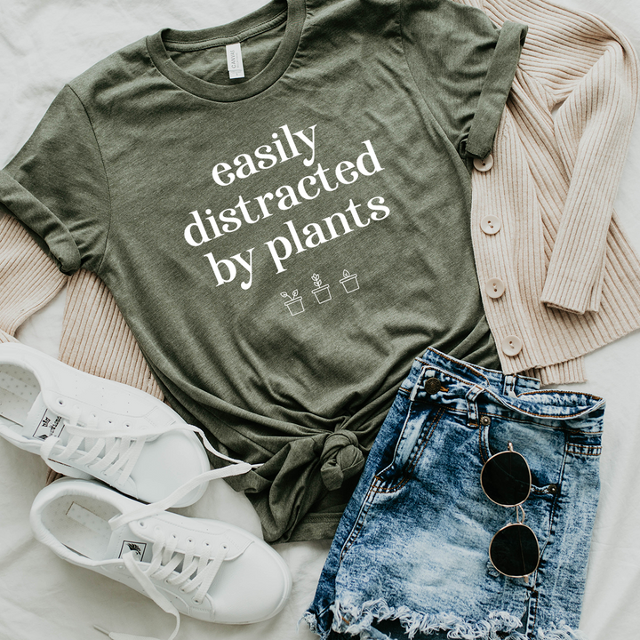 easily distracted by plants unisex tee