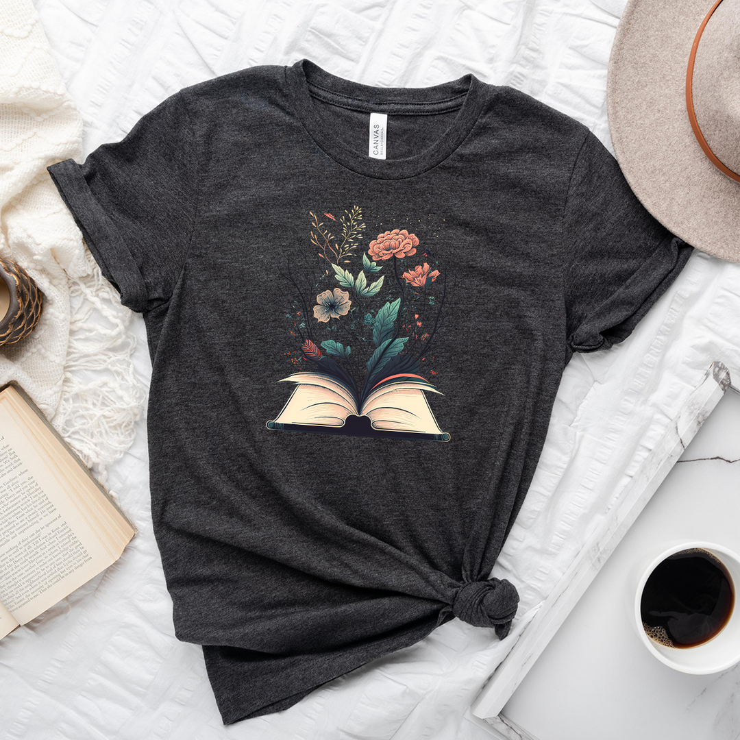 floral pages unisex tee