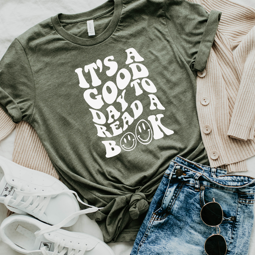 good day to read a book unisex tee
