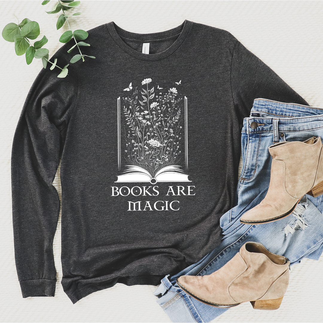magic books long sleeve unisex tee