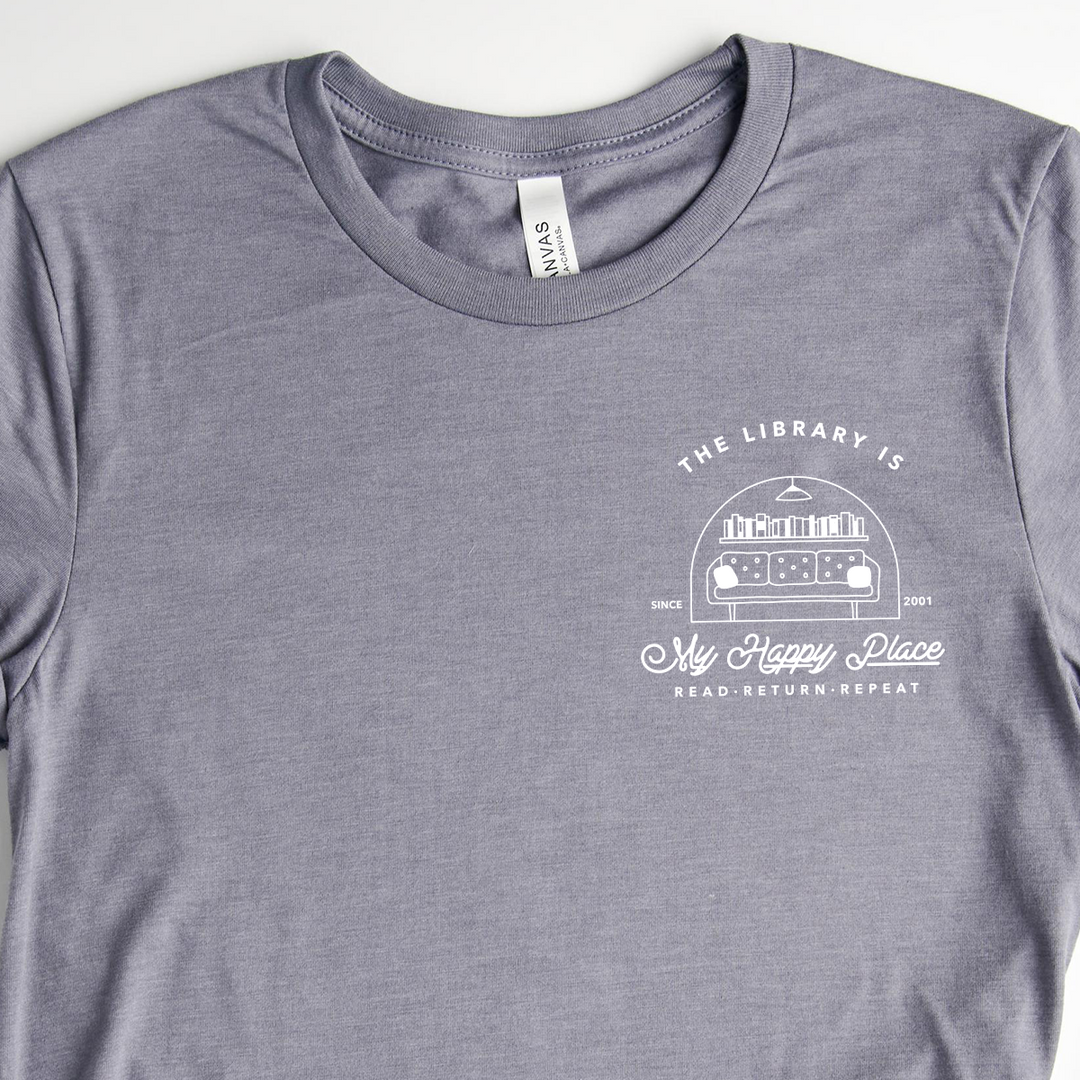 library happy place unisex tee