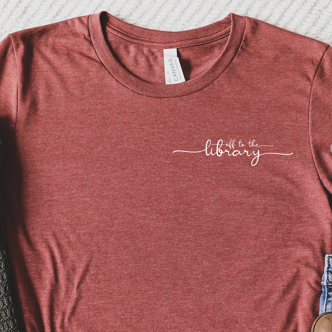 off to the library unisex tee