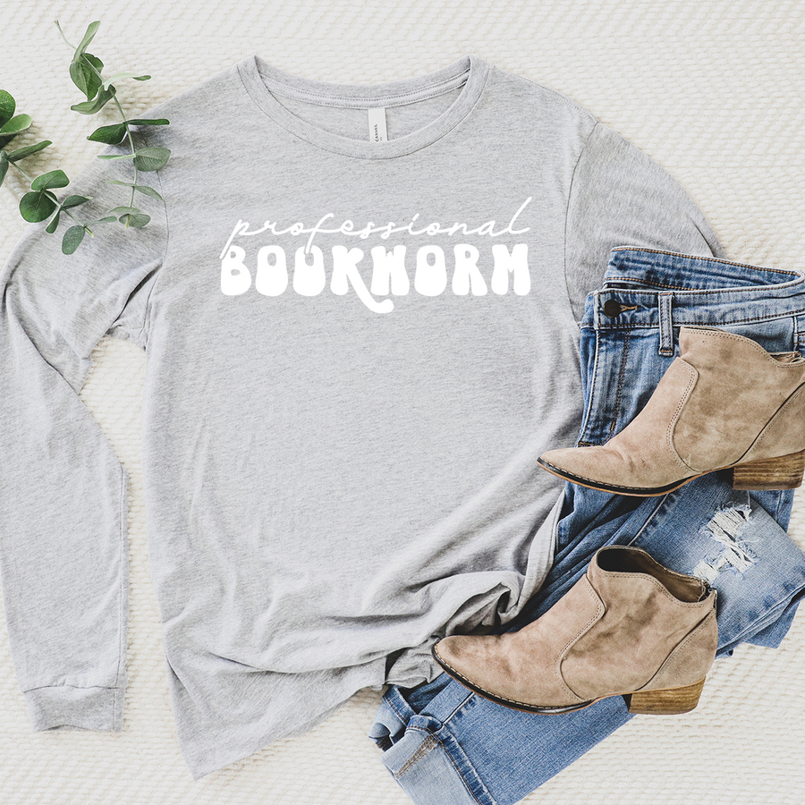 professional bookworm script long sleeve unisex tee – Piper and Ivy