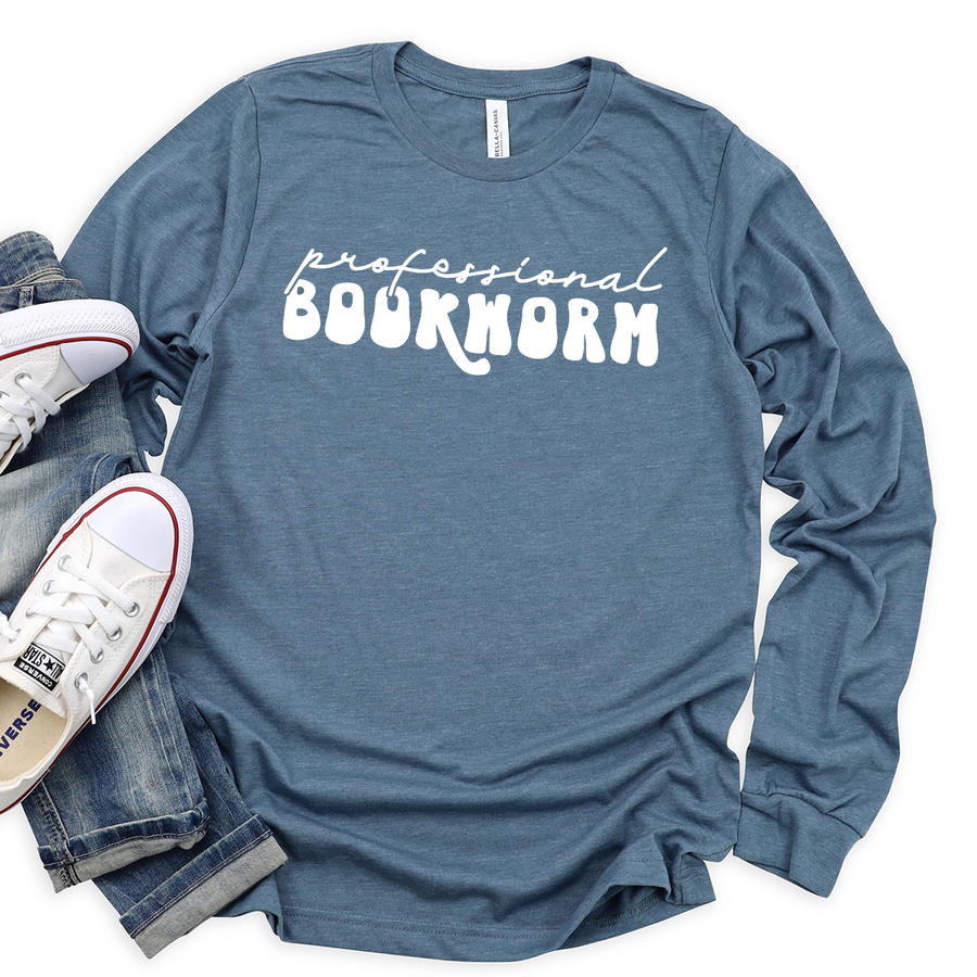 professional bookworm script long sleeve unisex tee – Piper and Ivy