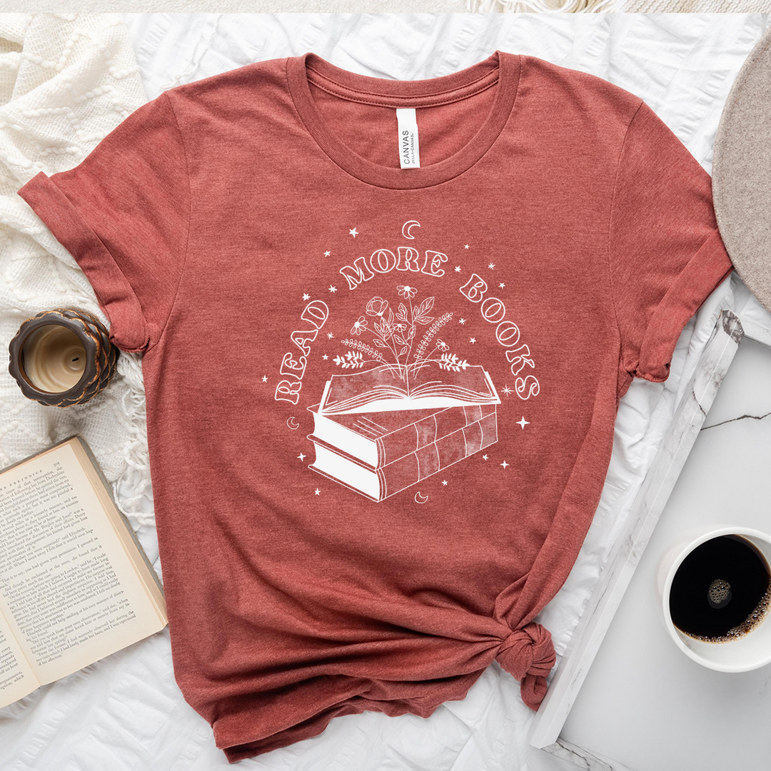 read more books floral unisex tee