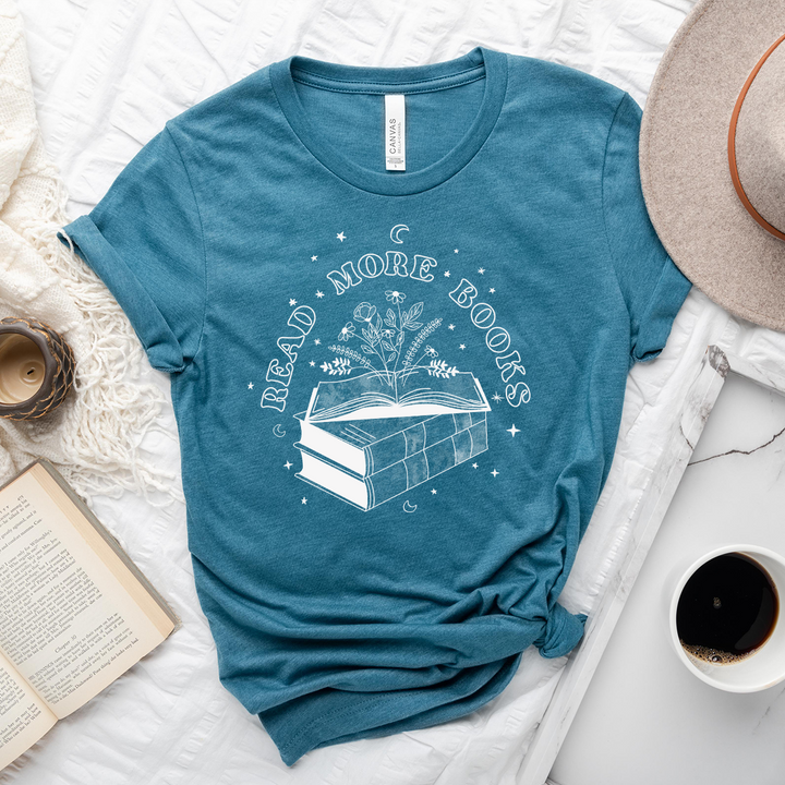 read more books floral unisex tee