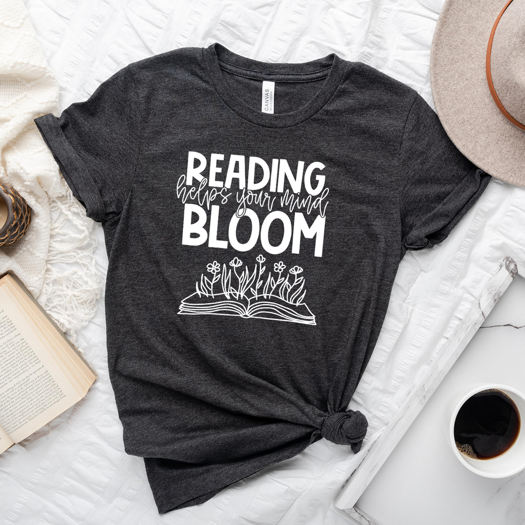 reading helps your mind bloom unisex tee