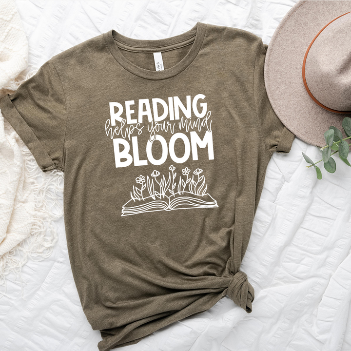 reading helps your mind bloom unisex tee