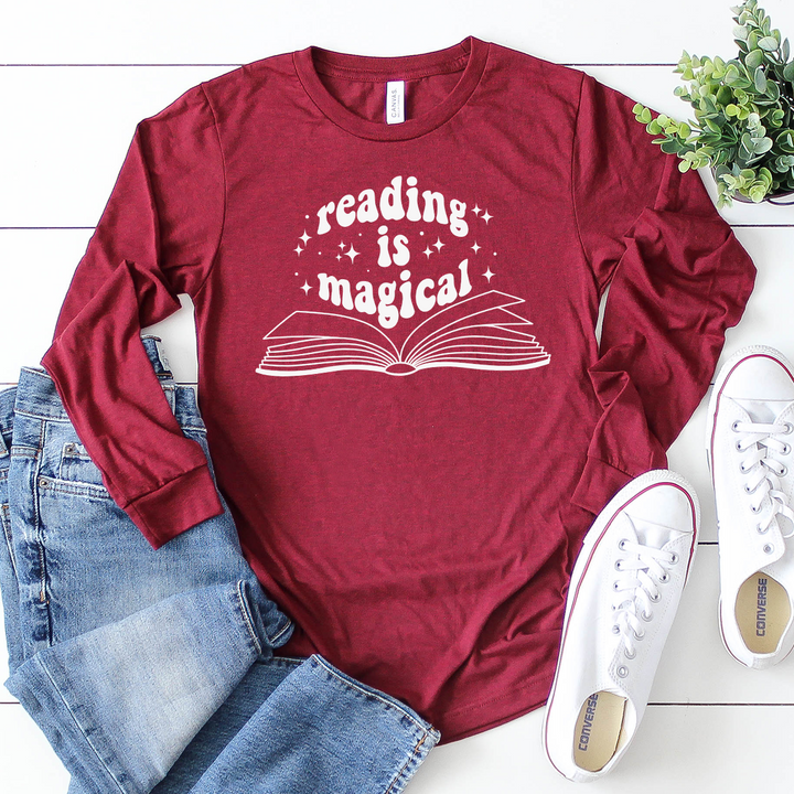 reading is magical long sleeve unisex tee