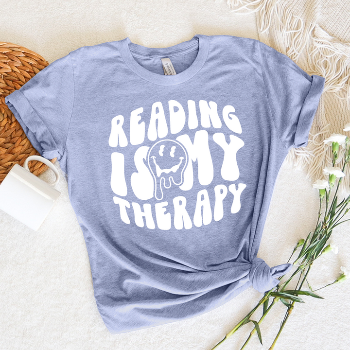 reading is my therapy unisex tee