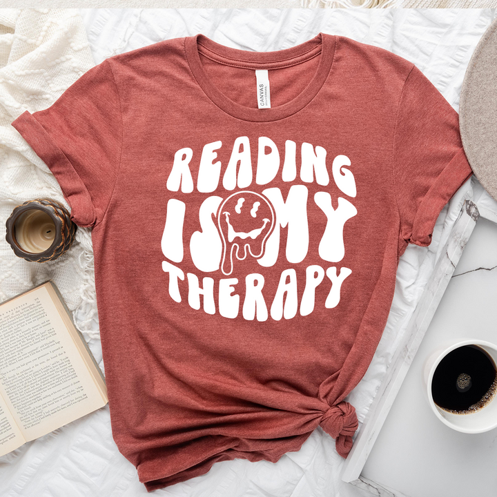 reading is my therapy unisex tee