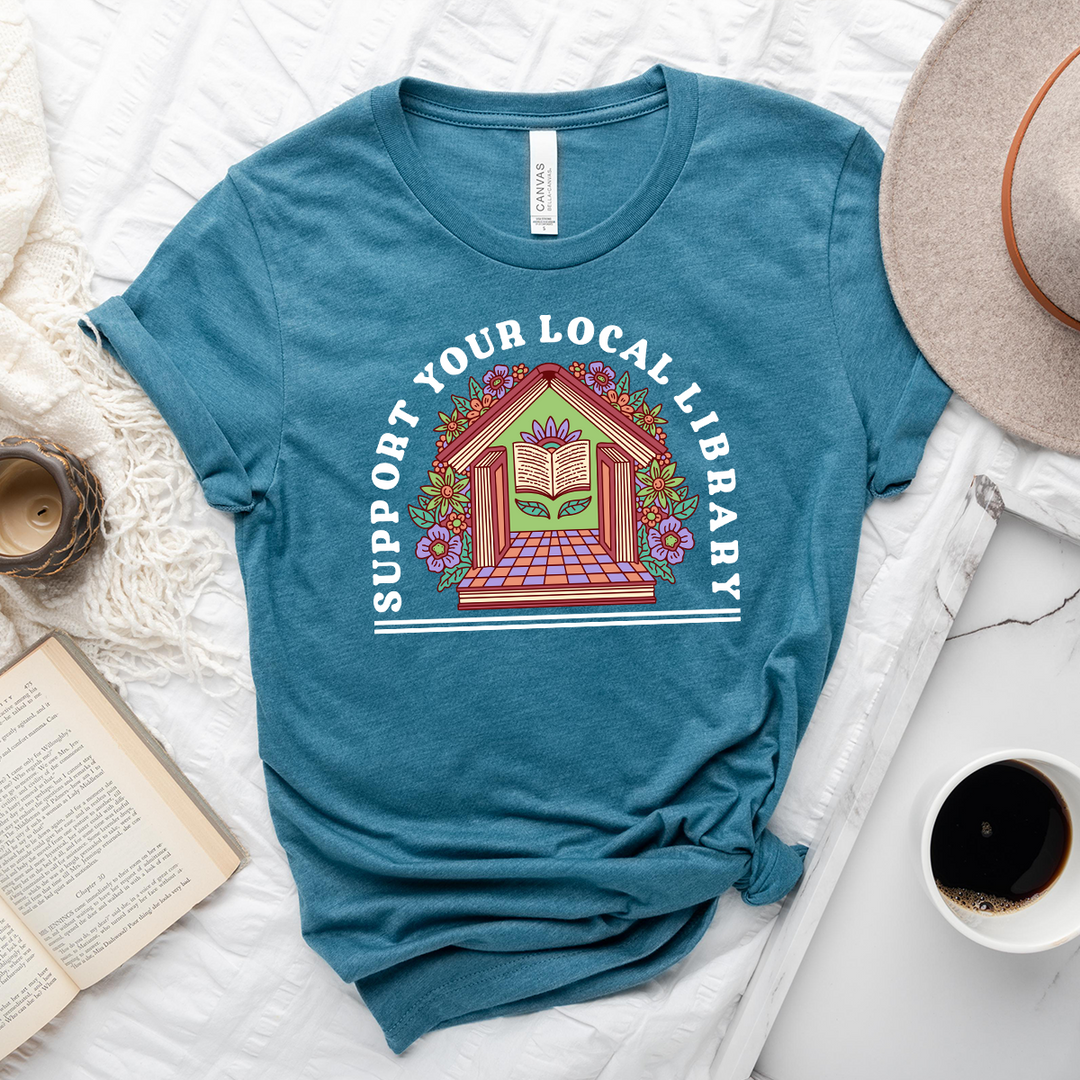 support your local library unisex tee