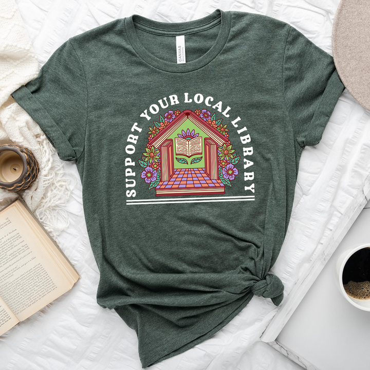 support your local library unisex tee