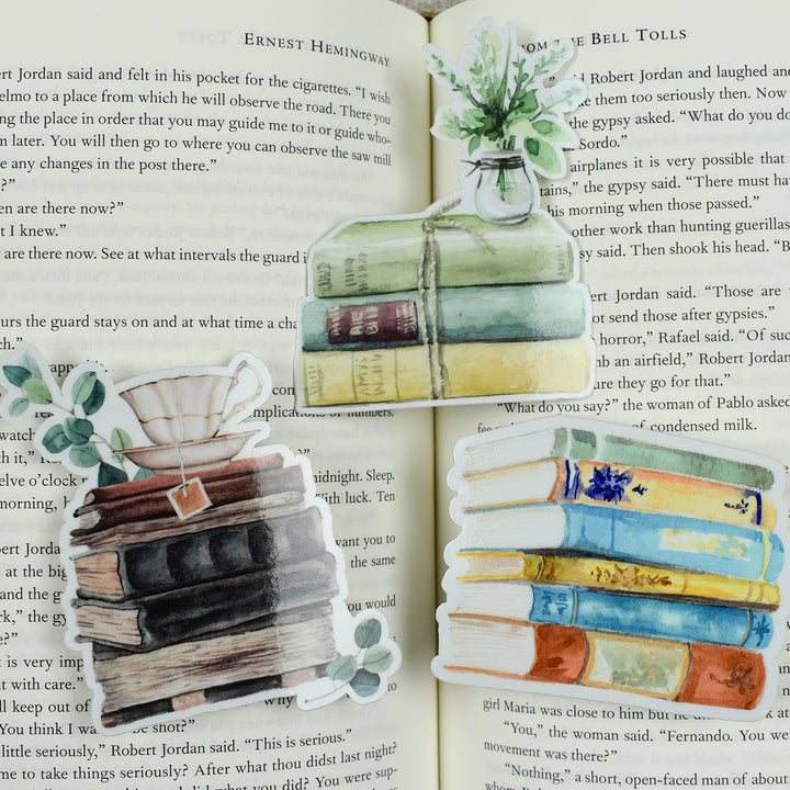 tea and books sticker pack