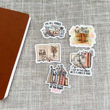 watercolor books sticker pack